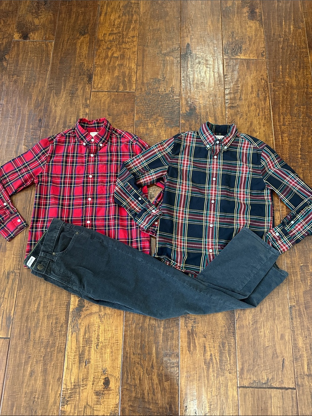 Crewcuts Boys Holiday Plaid Shirts & Corduroy Pants Set - Size 10 (3-Piece Lot)